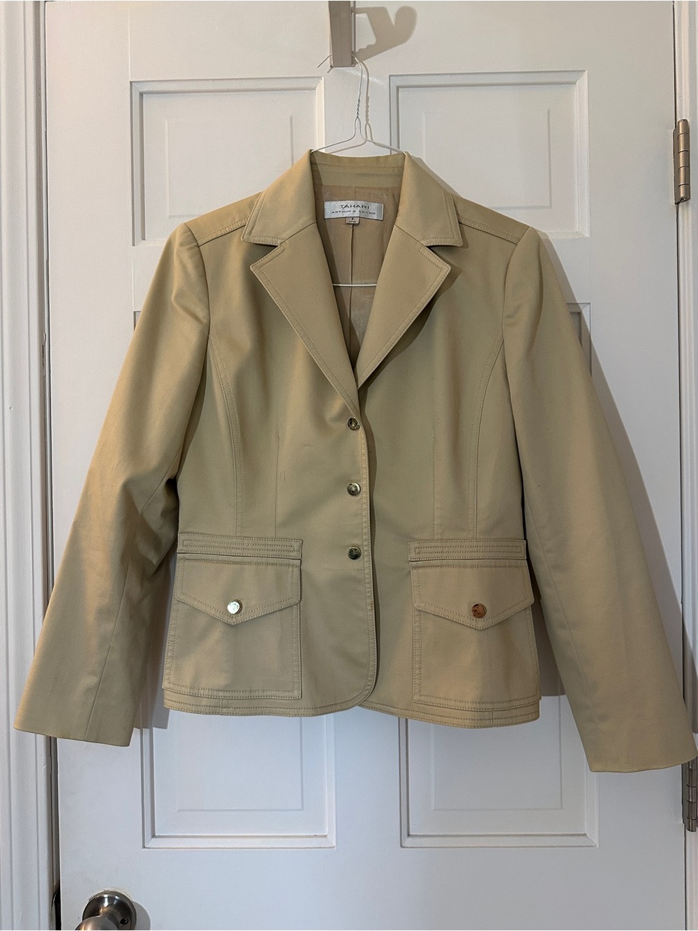 Tahari Women's Tan Tailored Blazer Jacket